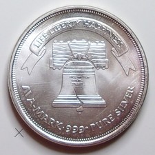 Liberty Bell & American Eagle Rare Coin 1 Troy Oz .999 Fine Silver Round 87.00 per troy oz