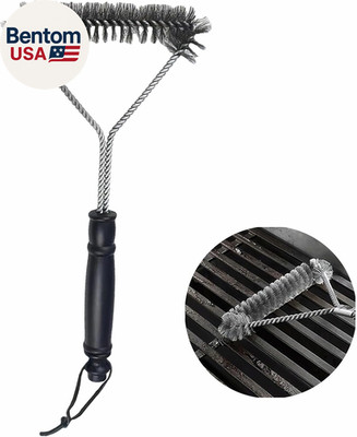 BBQ Bristles Grill Brush 12 Inch Heavy Duty Stainless Steel, Y Shape BBQ Brush w