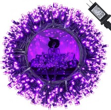 Purple Halloween Lights, 114ft 300 LED Halloween String Lights with 8 Modes