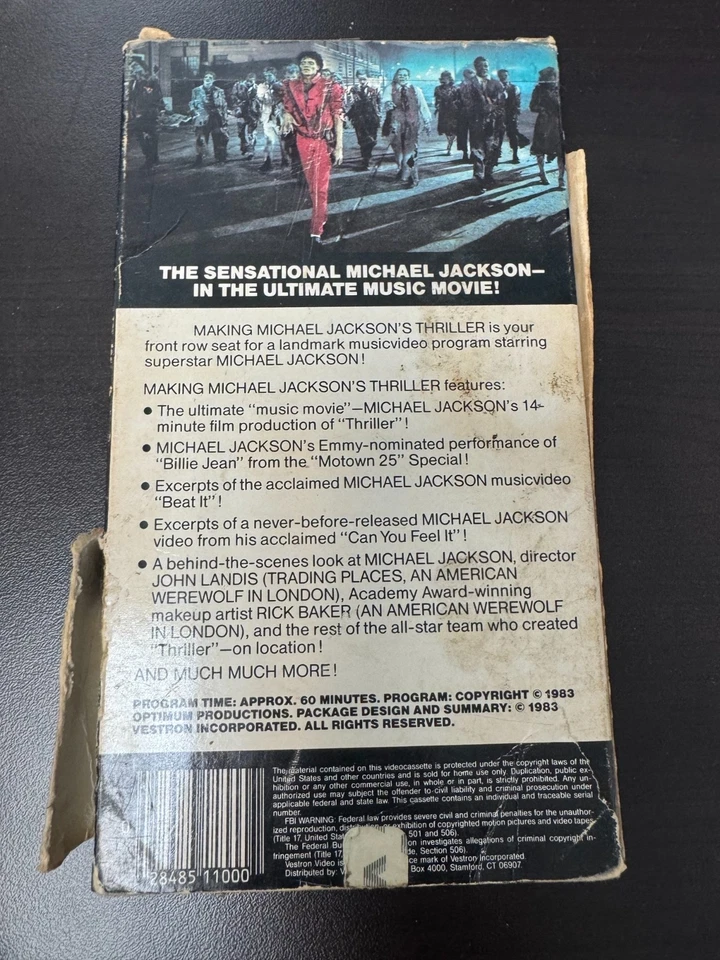 Making Michael Jackson's Thriller- VHS Tape (Vestron, 1983) Rare 80s Pop Music - Image 2 of 3