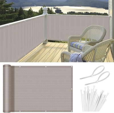 HENG FENG Balkon Sichtschutz 1x4m?HDPE Balkonverkleidung wetterfest, UV-Schutz,