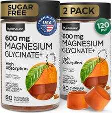 Lot of 2 Wellneum Calming Complex Magnesiumj Gylcinate - 120 count - 06/2026