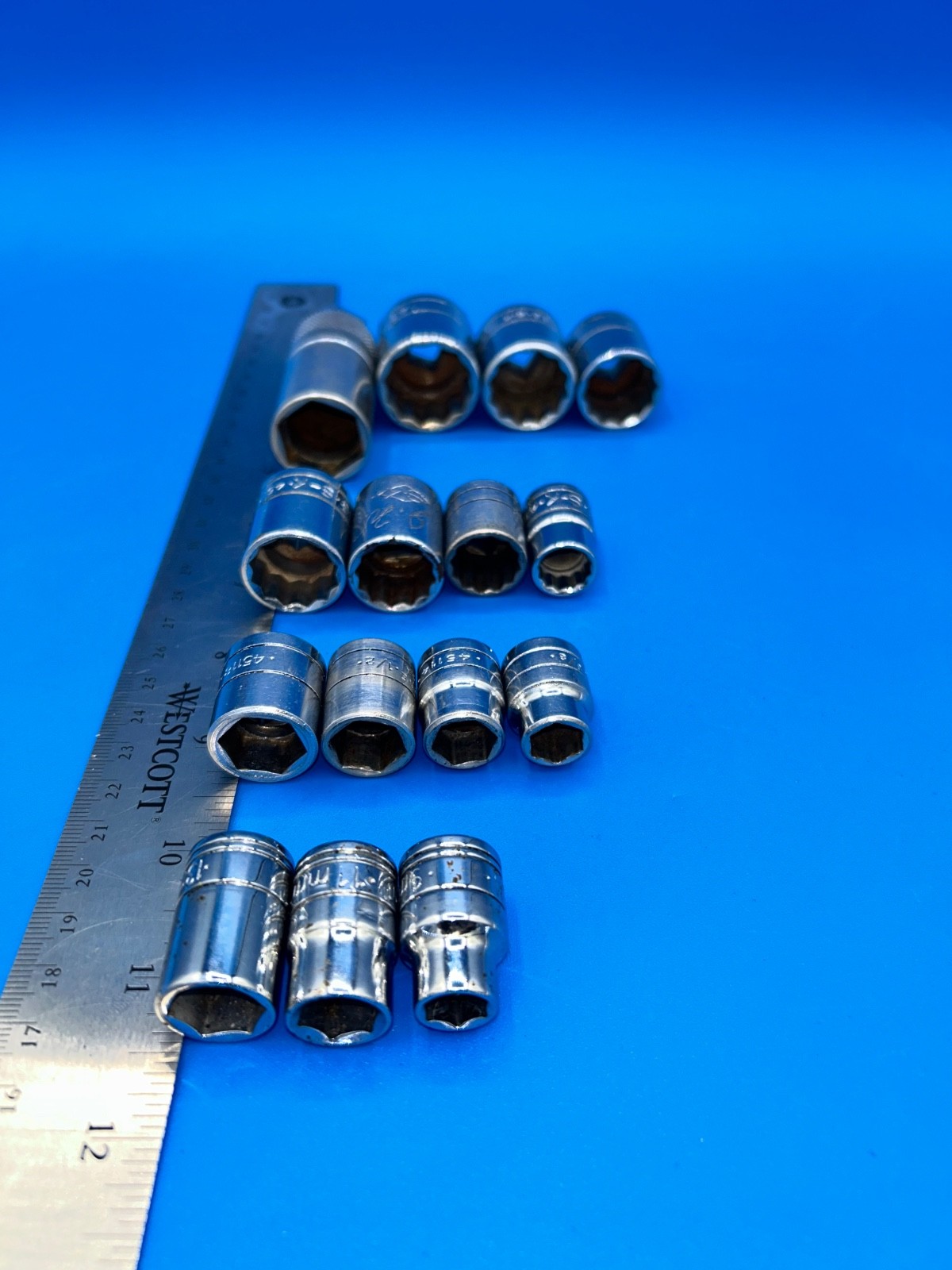 S-K Tools Socket Set 3/8” Drive Mixed Set 15 Pieces 6 Pt 12 Pt USA T-5-10