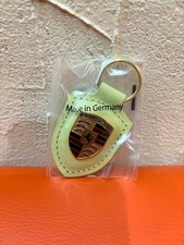 Porsche Leather Key Chain Yellow with Box Used