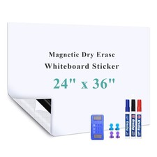 White Board Adhesive , 24" x 36" Stick on Magnetic Whiteboard Roll, Dry Erase...