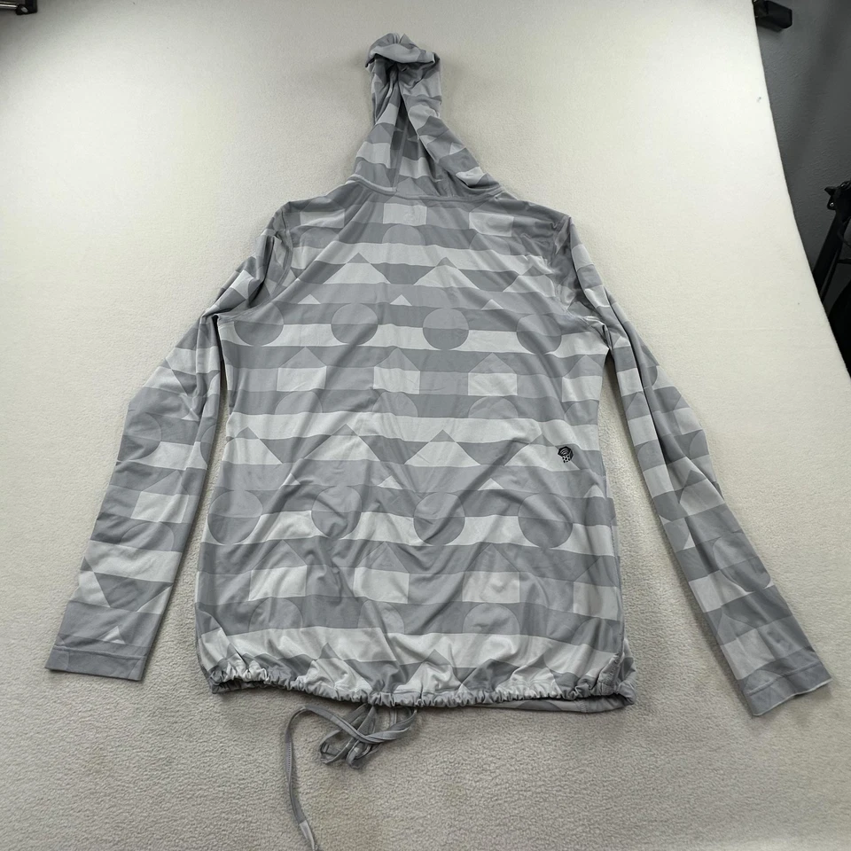 Pullover Mountain Hardwear para mujer grande gris geométrico cráter lago con capucha Foto 2 de 4