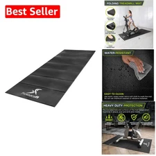 Folding 7’L x 3’W Treadmill Mat - Durable High-Density PVC Floor Protector