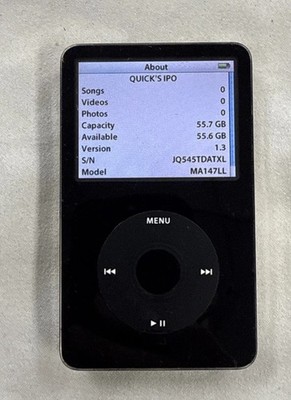 ポータブルプレーヤー Apple iPod classic A1136 30GB Apple iPod Classic A1136 (5th Gen) 30GB - Black - FREE