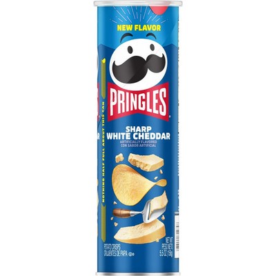 3 Pack Pringles Sharp White Cheddar Potato Crisps Chips, 5.5 oz Each
