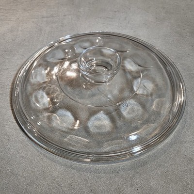 Vintage CorningWare Glass Lid Dimpled For Casserole Dish ID 7-7/8'' OD 8-7/8'' USA