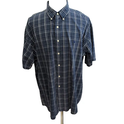 Chemise Ralph Lauren Blake 2XL Carreaux Bleu Marine Coton manches courtes - Photo 1/4