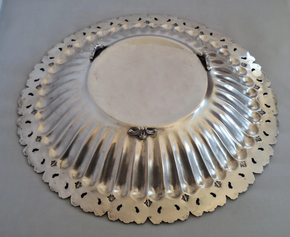 Elegante centrotavola argento 800 antico cestino Firenze Pellegrini vintage - Immagine 4 di 4