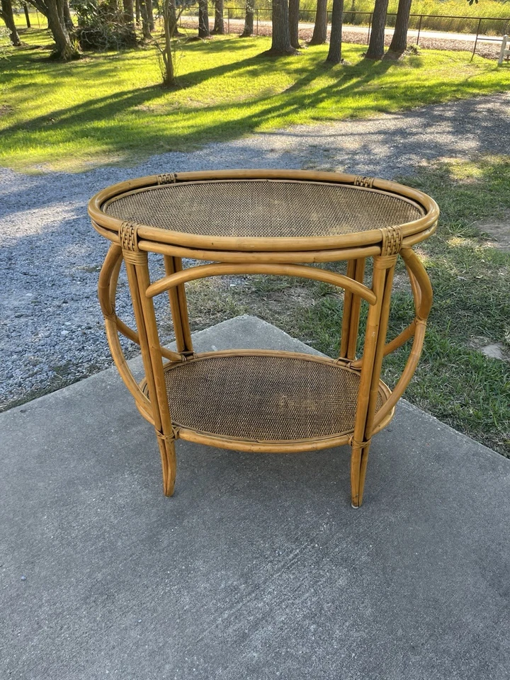 Carro de bar Pier One vintage de bambú y ratán de mimbre Foto 2 de 4