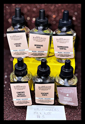 6 pcs Bath & Body Works Wallflowers Fragrance Refill Mixed Variety Santal Lot #3