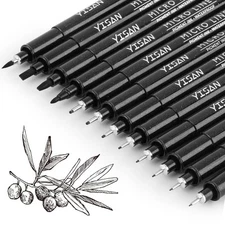 YISAN Drawing Art Pens,Micro Fineliner Pens,Fine Tip Manga Markers for Artist.