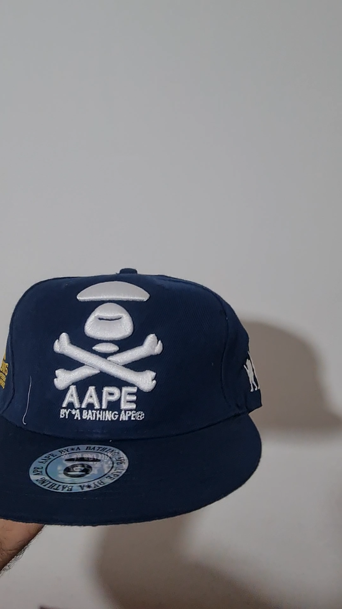 Original AAPE by A Bathing Ape Snapback Cap Navy Blue – New with