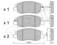 Metelli Bremsbelagsatz, Scheibenbremse 22-1031-0 FüR Hyundai Ssangyong