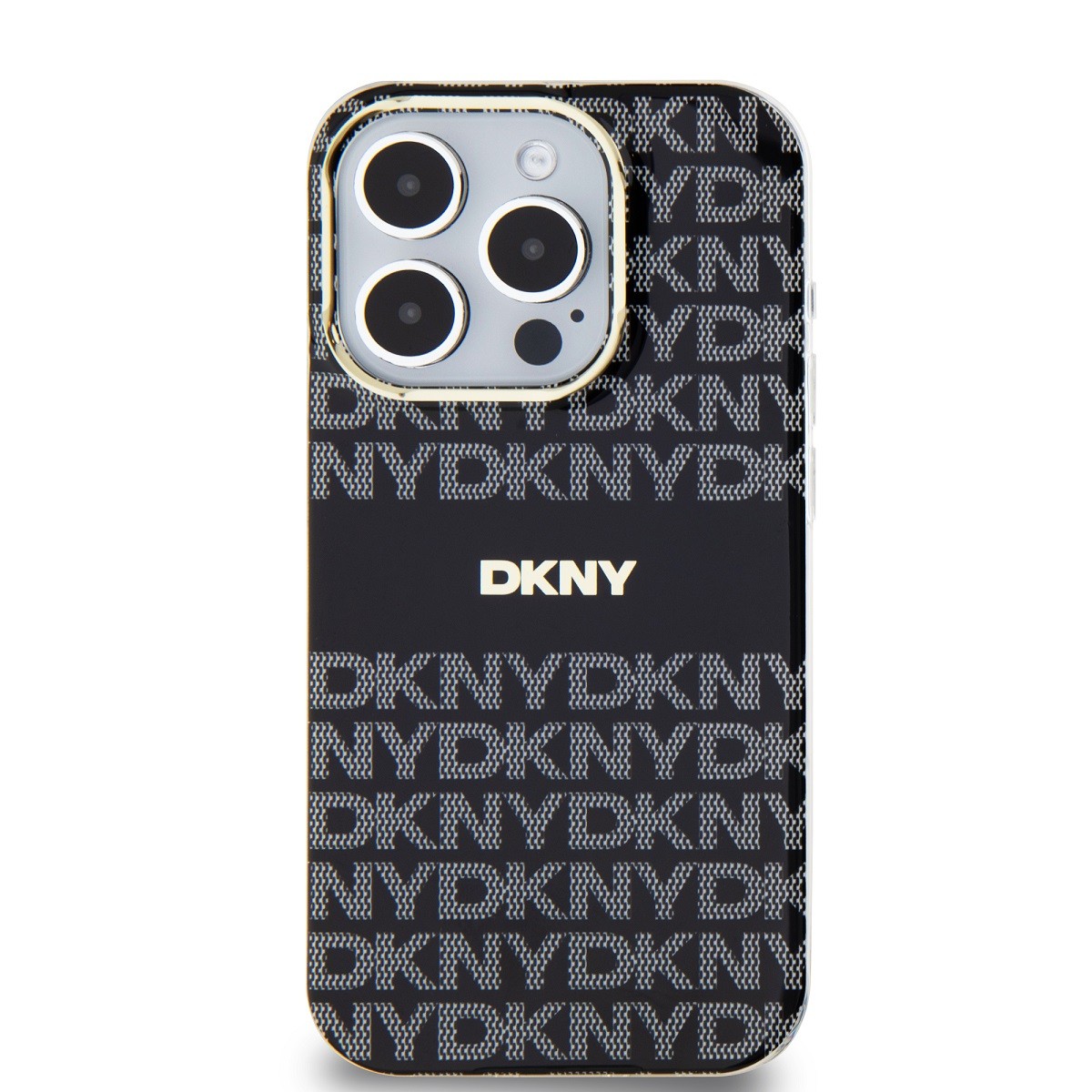 Coque iPhone 15 Pro Max protection TPU souple motif DKNY noir
