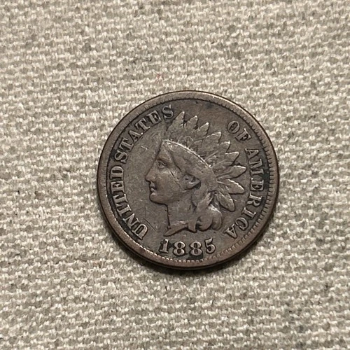 1885 Indian Head One Cent Penny- VG/Fine Details, Partial LIBERTY, Brown ZM