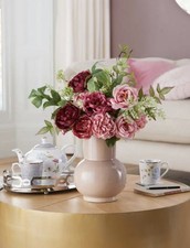 NEW Laura Ashley Artificial Posy Flowers Arrangement in Ceramic Vase