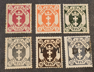 Danzig Free State Stamp Lot Semi Postal & Official Issues 1930s w Overprints