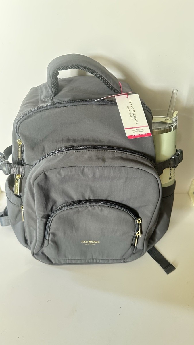 Isaac Mizrahi Backpack Viral TikTok. Holds Stanley Cup in Outside