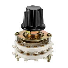 2P9T 2 Pole 9 Position 2 Deck Band Channel Rotary Switch Selector with Knob