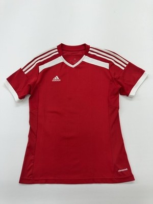 Adidas Boys Red Climacool V-Neck T-Shirt Size S Athletic