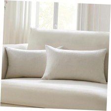 Set of 2 Pillow Covers 12 x 20 Inch Farmhouse Boho 20" x 12" Pack of 2 Ivory