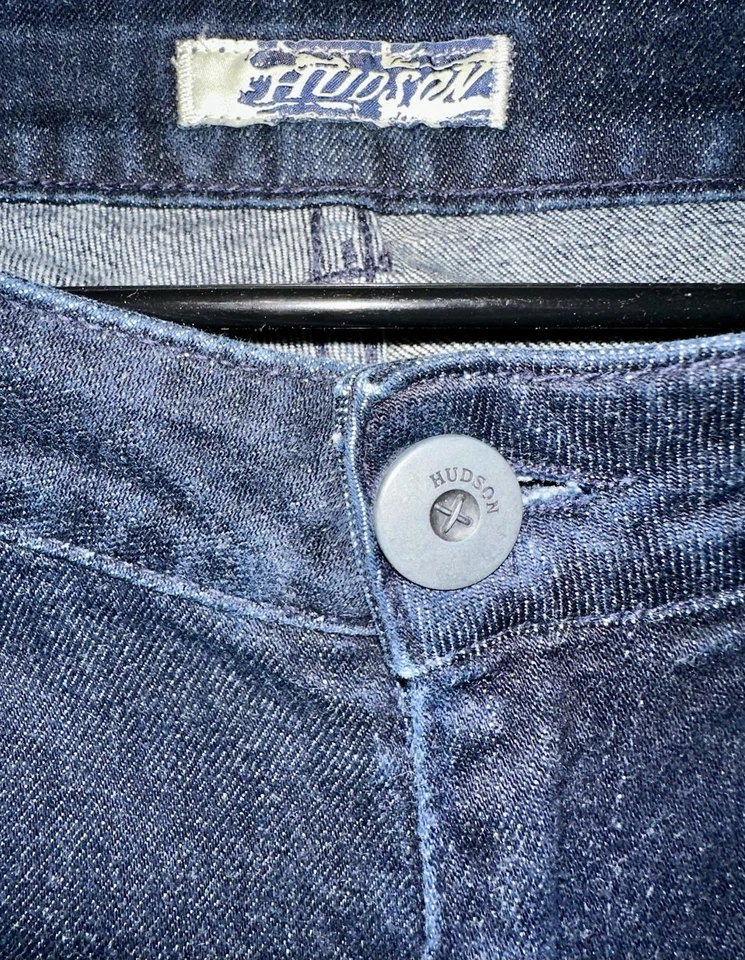 Pantalones de mezclilla acampanados de pierna ancha Hudson talla 28 lavado oscuro tiro bajo Foto 3 de 4