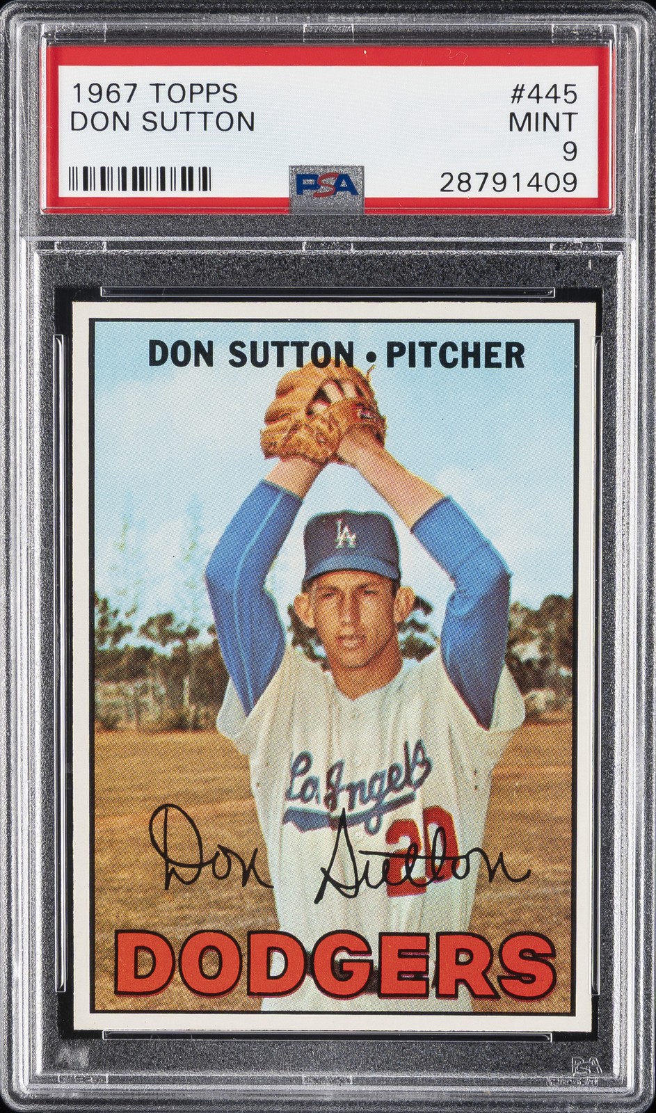1967 TOPPS #445 DON SUTTON PSA 9