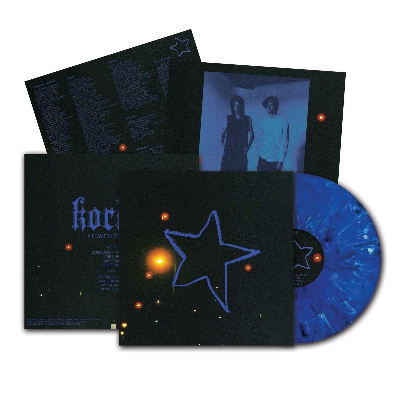 Korine - A Flame in the Dark (Born Losers Records) Blue Swirl Vinyl 12"" Album
