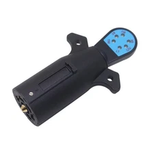 Vehicle Side 7 Way Trailer Light Tester 7-Pin Blade RV Style Connector Black 