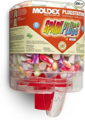 Moldex 6644 Extra-Soft Sparkplug Earplugs 250 per Dispenser Orange