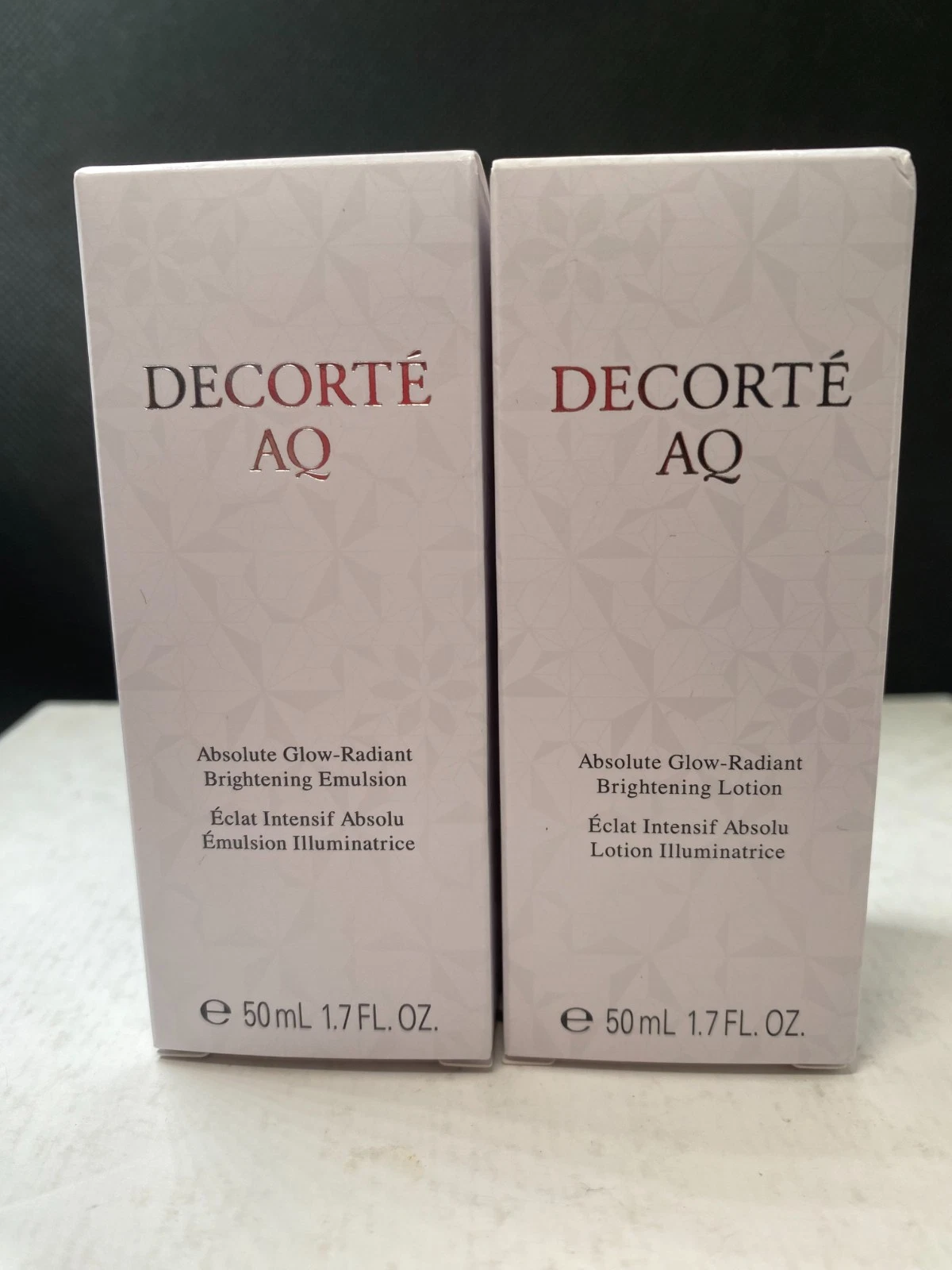 DECORTE AQ Absolute Glow-Radiant Brightening Emulsion & Lotion 1.7 oz (ea)