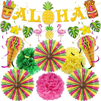 Hawaii Party Deko 16 Stück Aloha Thema Sommer Pool Strand Tiki-Bar Feier