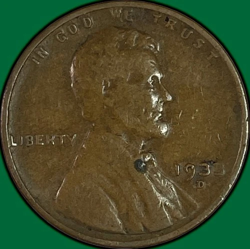 1933-D Lincoln Wheat Cent Very Fine VF Coin #38208