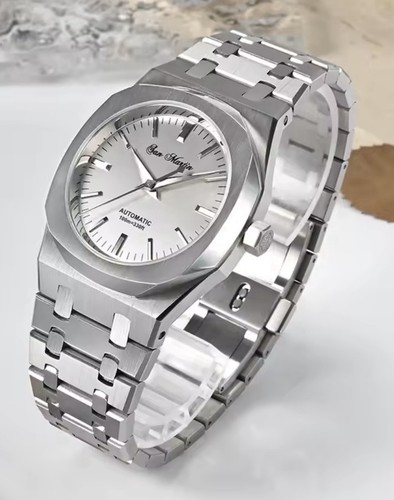 San Martin 38.5mm Miyota  9015 Automatic 10Bar Silver Dial X