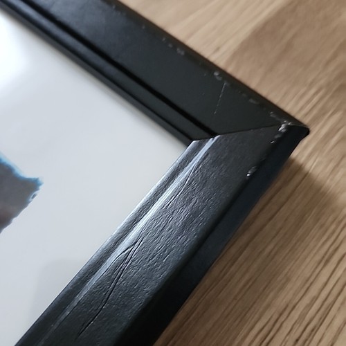 Vtg Solid Wood Frame With Glass 17.5"x9.5" Black Made In USA Dual Orientation - Picture 8 of 12
