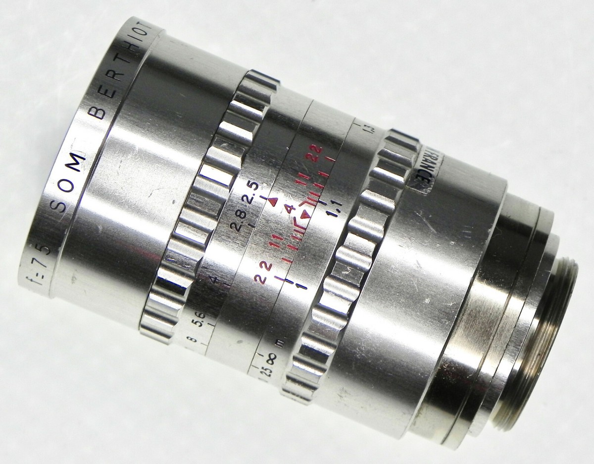 EX SOM BERTHIOT TELE-CINOR 75mm f/2.5 Cine Lens w/Caps+Hood