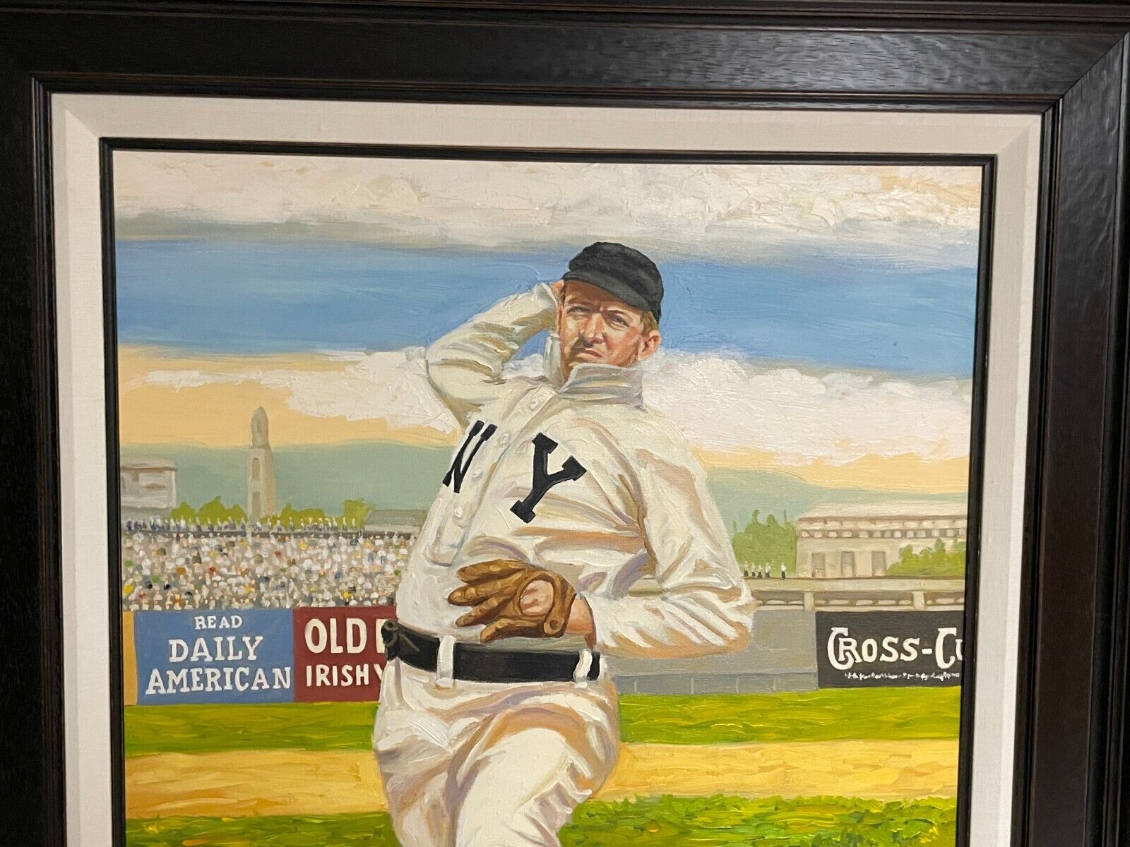 Christy Mathewson * HOF Pitcher ORIGINAL OIL PAINTING Artist Dick Perez  29x35