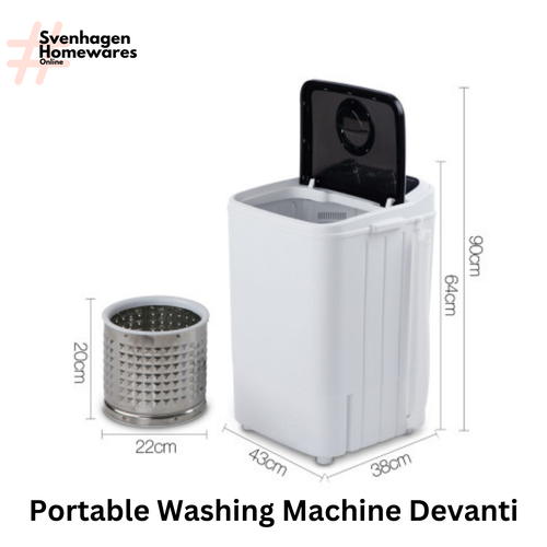 4.6KG Mini Portable Washing Machine - Black 2 In 1 wash & spin dry Quiet camping - Picture 3 of 6