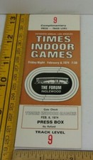 1974 Times Indoor Games track meet ticket Full STEVE PREFONTAINE press box