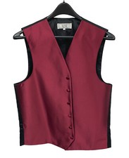 Men's Claret Red Tuxedo Vest Adjustable Fullback Free Shipping Size LL Tall