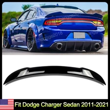 For Dodge Charger 2011-2023 Gloss Black Hellcat Style Rear Trunk Spoiler Wing