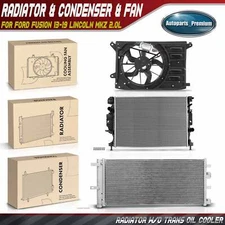 Radiator & A/C Condenser & Cooling Fan Assembly for Ford Fusion 13-19 Lincoln