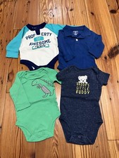 Lot of 4 One-Piece -Carter  s, Old Navy,  Children  s Place 3-6 Months,Baby Boy