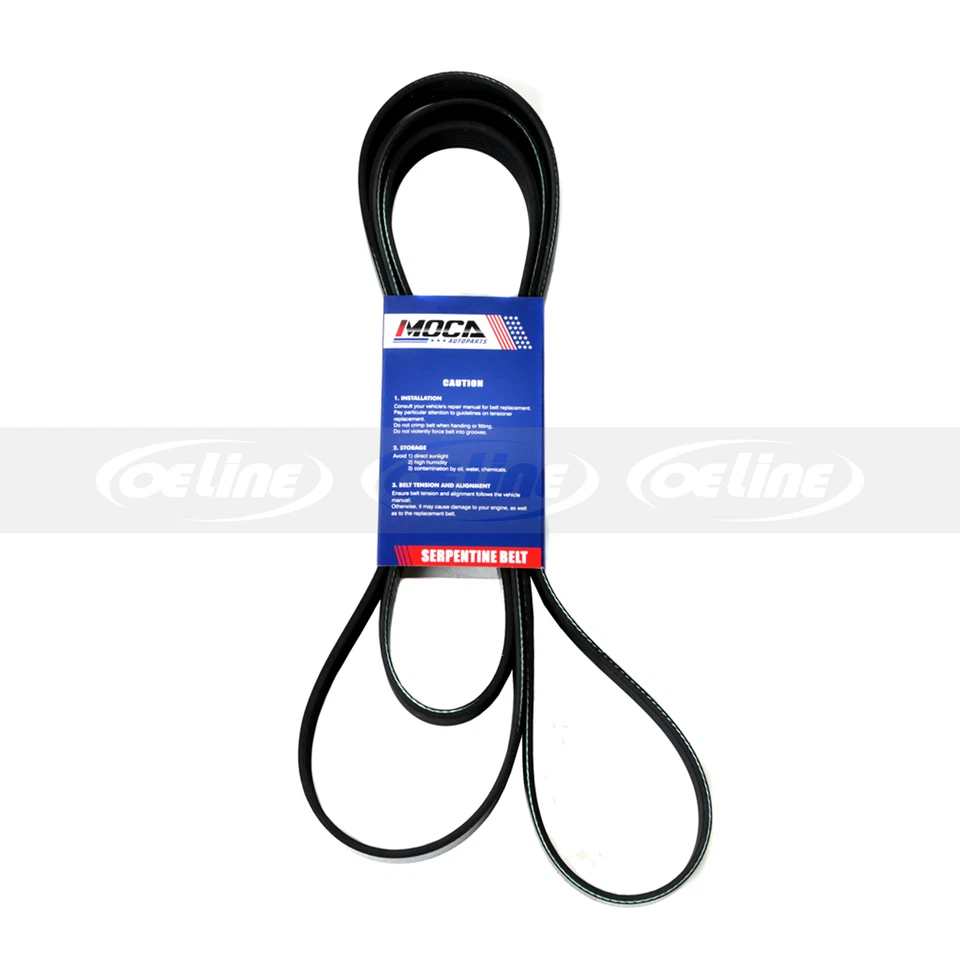 [1,12" ancho 8 costillas] Cinturón serpentino EPDM para 97-04 Ford E150 E250 F150 F250 5,4 L Foto 2 de 4