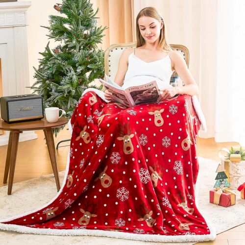 Christmas Throw Blanket Christmas Decorations Blankets and Throws Fuzzy Cozy Sof - Picture 5 of 11