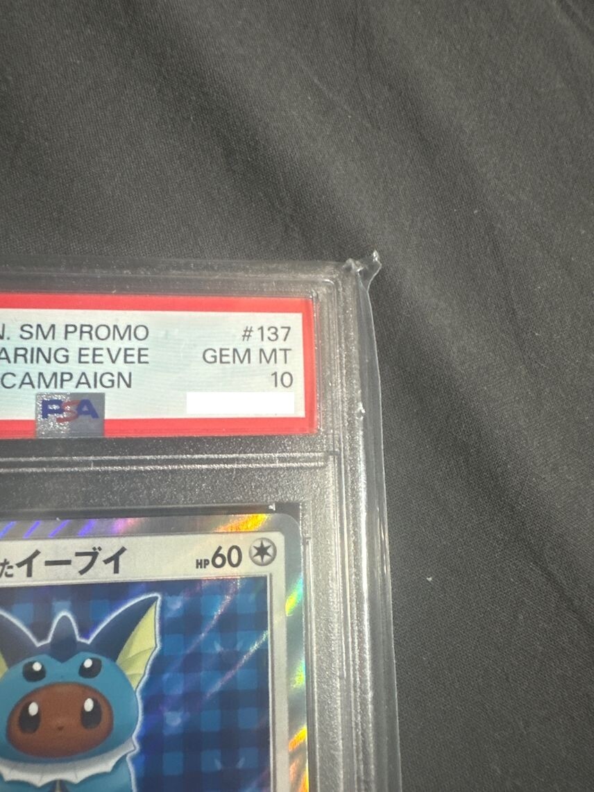 PSA 10 Poncho Wearing Eevee Vaporeon 137/SM-P Eevee Mega PSA 10 Poncho Wearing Eevee Vaporeon 137/SM-P Eevee Mega